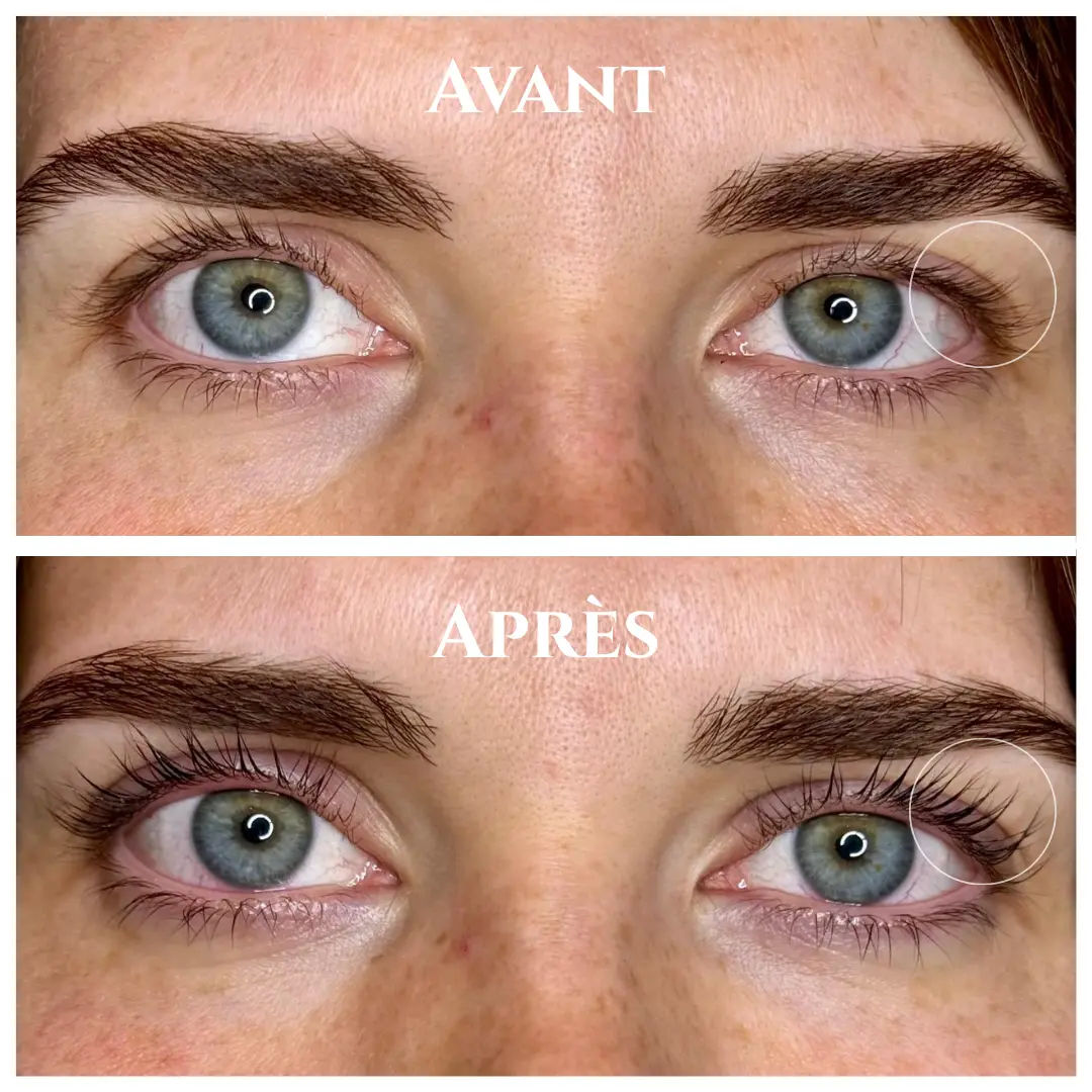 Avant / Après Lash Lift : réhaussement de cils pour femmes